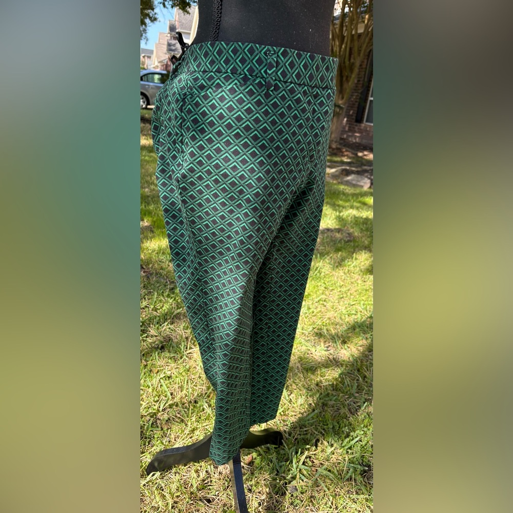 Worthington Black and Green Patterned Ankle Slim Pants - Picture 9 of 12